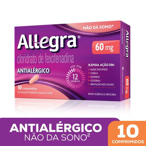 Allegra 60mg Antialérgico com 10 Comprimidos-2