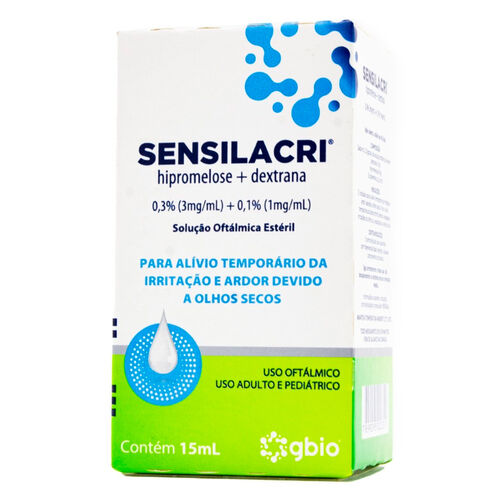 Sensilacri Solução Oftálmica Estéril com 15ml Frasco