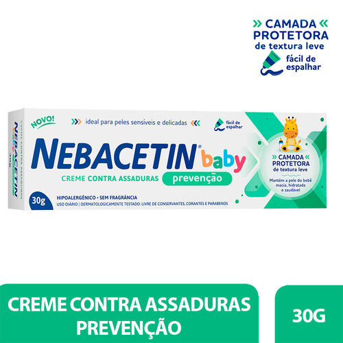 Nebacetin Baby Prevenção Creme Contra Assaduras 30g Hero