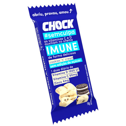 Chocolate Branco Chock Imune #Semculpa Cookies & Cream 18g Frente