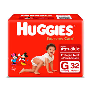 Fralda Huggies Supreme Care Tamanho G Mega 32 Unidades Descartáveis