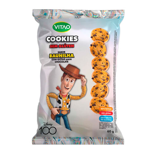 Biscoito Cookies Vitao Disney Sabor Baunilha Sem Glúten 60g_1