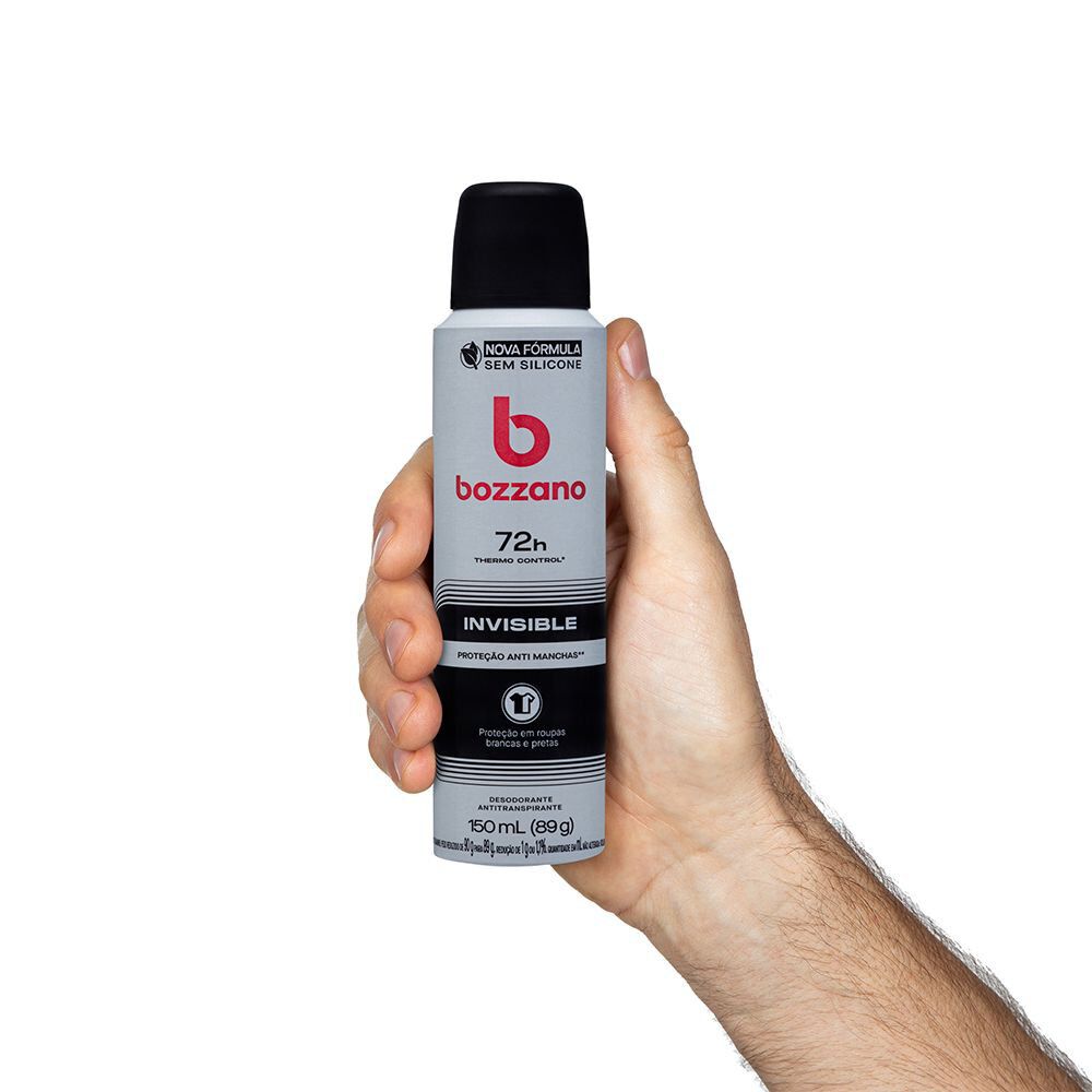 Desodorante Aerossol Antitranspirante Masculino Bozzano Invisible 150ml