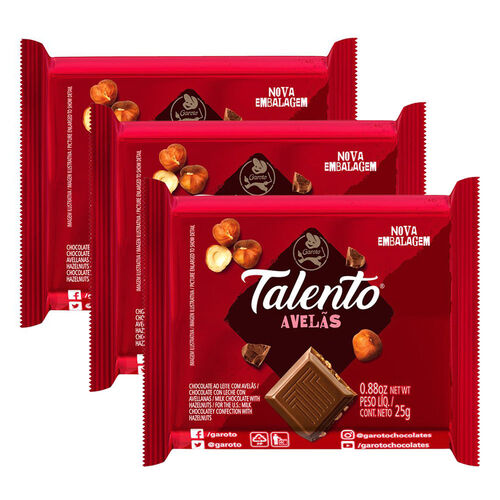 Chocolate Garoto Talento Avelãs  25g