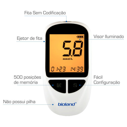 Bioland Kit Monitor Glicose G500 Branco_4