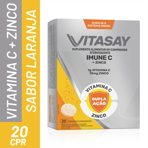 Vitasay Imune C + Zinco com 20 Comprimidos Efervescentes_2