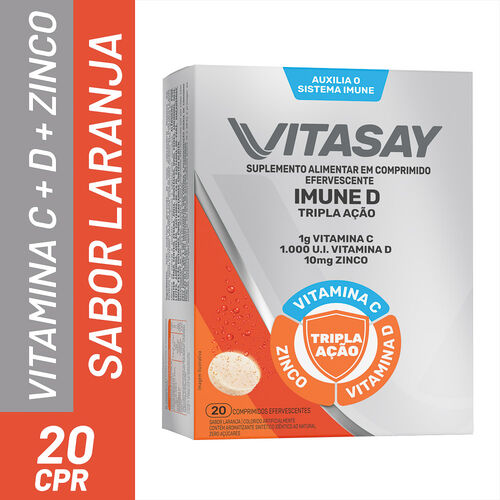 Vitasay Imune D Tripla Ação com 20 Comprimidos_2