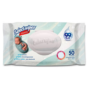 Toalha Umedecida Select Wipes Recem Nascido com 50 Unidades