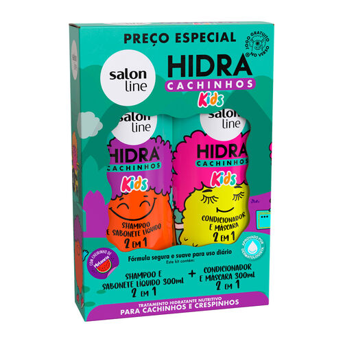 Kit Salon Line Hidra Cachinhos Kids Melancia 300ml Pack