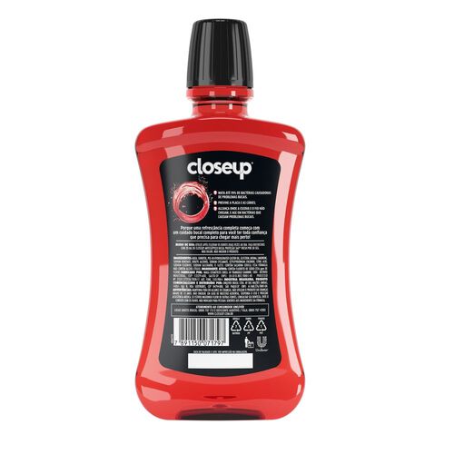 Enxaguante Bucal Closeup Red Hot Proteção 360° Fresh Zero Álcool Leve 500ml Pague 350ml