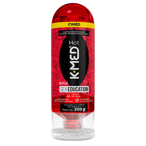 Gel Lubrificante K-Med Hot Sex Education 200g Frasco