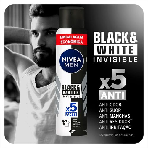 Desodorante NIVEA MEN Invisible Black & White Aerossol 200ml Banner 2