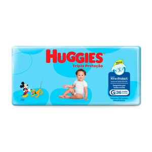 Fralda Huggies Tripla Proteção Tamanho G Pacote Mega 36 Fraldas Descartáveis