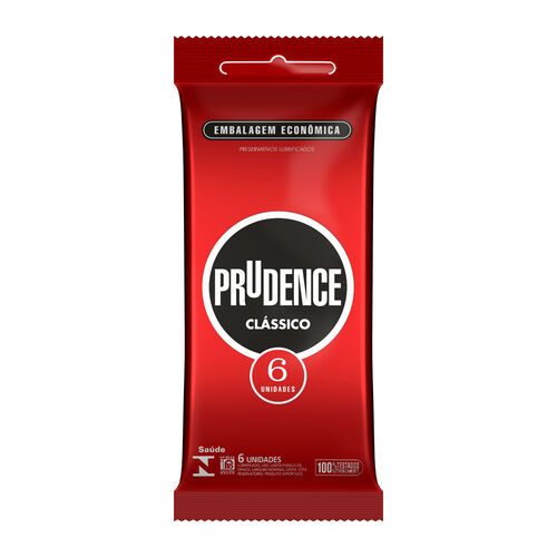 Preservativos Prudence Lubrificados Clássico 6 Unidades Pacote