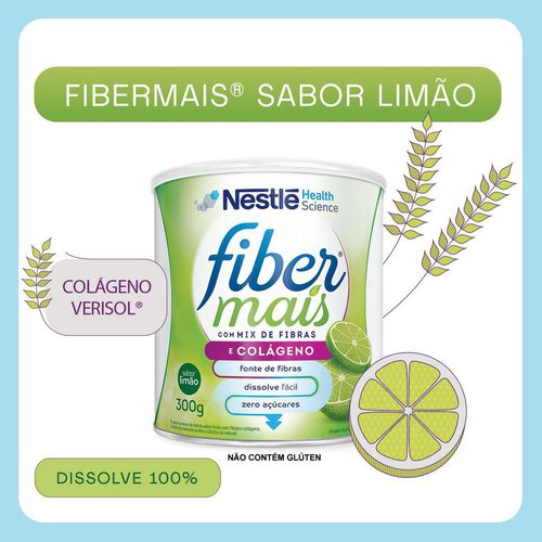Suplemento Alimentar FiberMais Colágeno Mix de Fibras Limão 300g Verso
