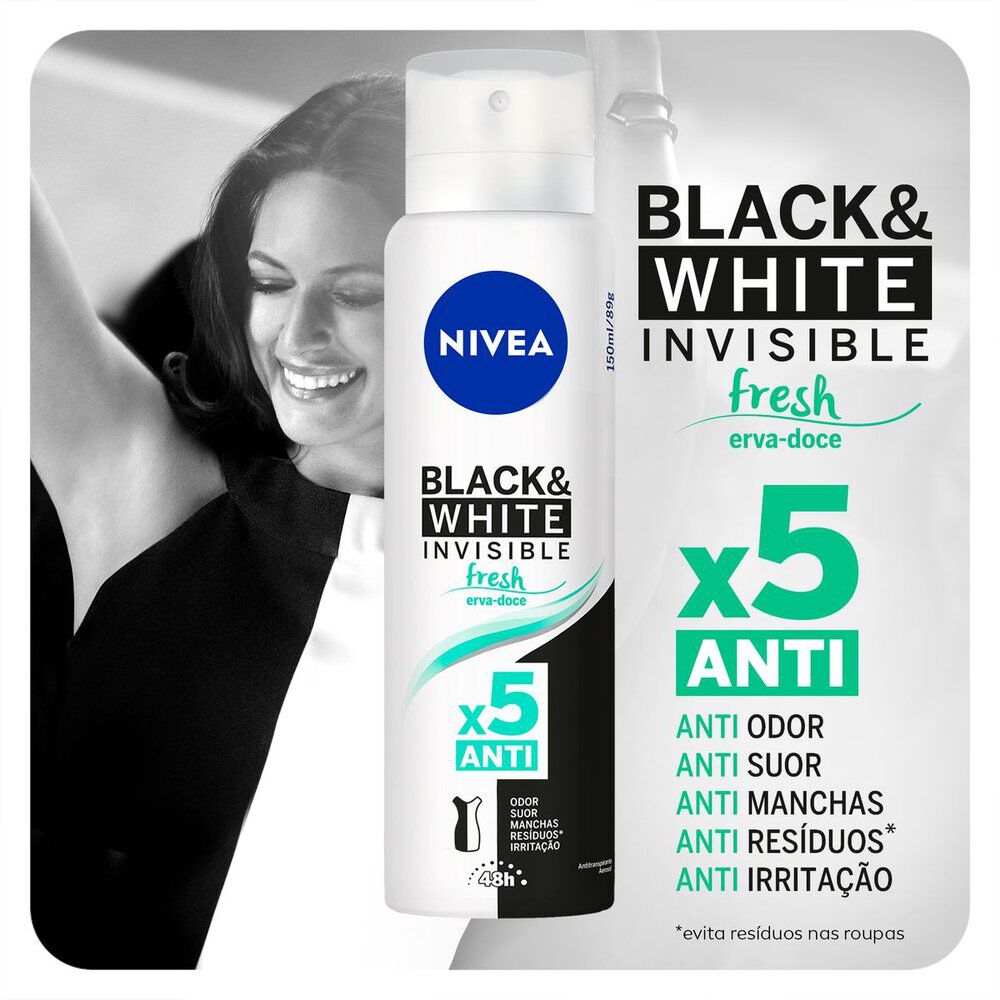 Desodorante Nivea Invisible Black & White Fresh 150ml_2