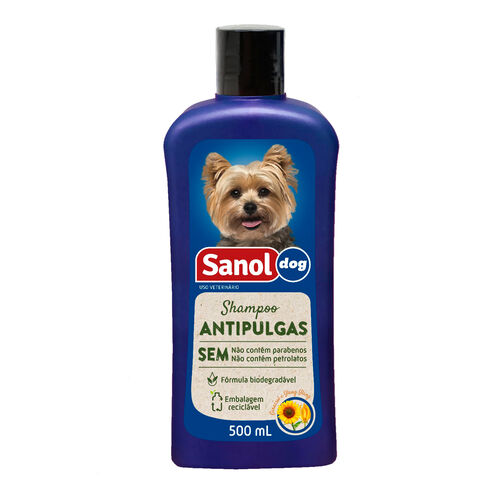 Shampoo Veterinário Sanol Dog Antipulgas para Cães com 500ml