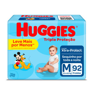 Fralda Huggies Tripla Proteção Tamanho M Pacote Hiper 92 Fraldas Descartáveis