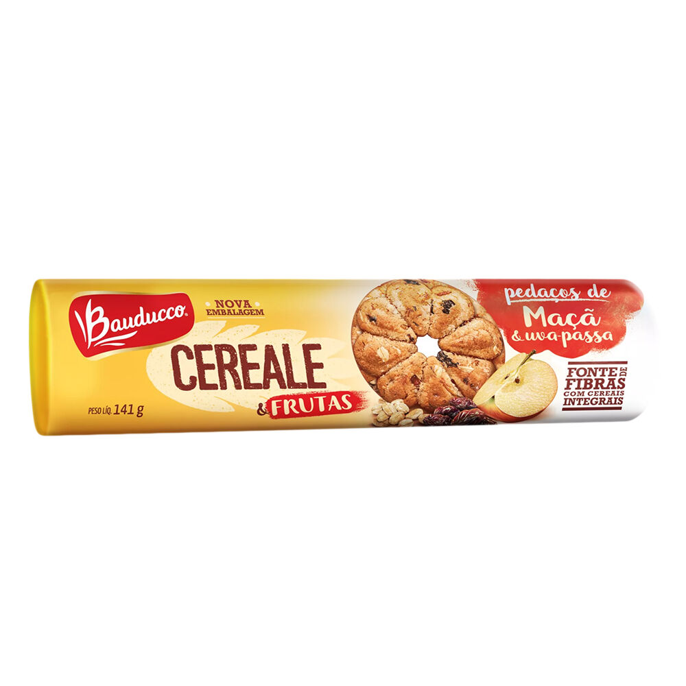 Biscoito Integral Bauducco Cereale Maçã e Uva Passa com Leite 141g -  Drogaria Araujo