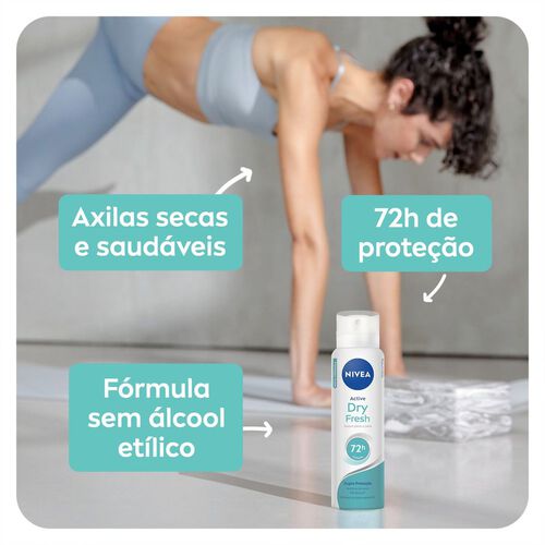 Desodorante Nivea Active Dry Fresh Aerosol Feminino 48h 150ml 3