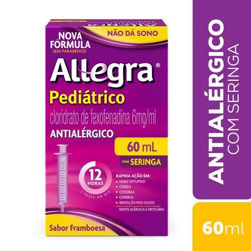 Allegra Pediátrico 6mg/ml Antialérgico Infantil Suspensão Oral 60ml_2