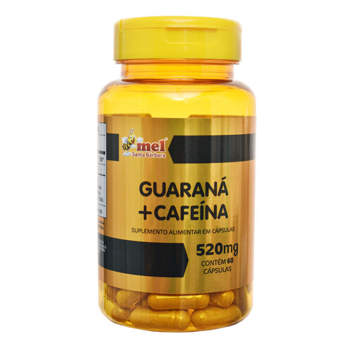 Guaraná e Cafeína 520mg Santa Bárbara com 60 Cápsulas Frasco