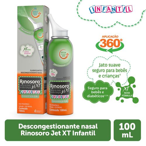 Rinosoro Jet XT Infantil 0,9% Jato Contínuo com 100ml
