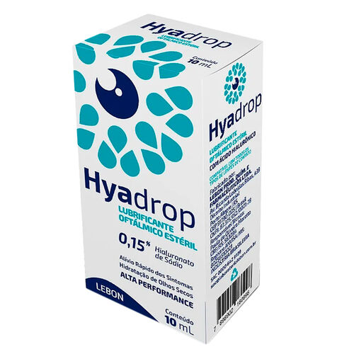 Hyadrop Lubrificante Oftálmico Estéril com 10ml Frasco