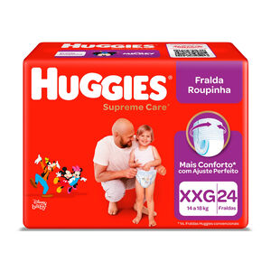 Fralda Roupinha Huggies Supreme Care Tamanho XXG Pacote Mega 24 Fraldas Descartáveis