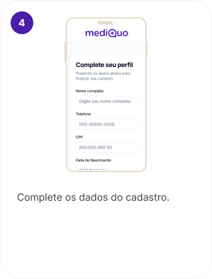 Complete os dados do cadastro.