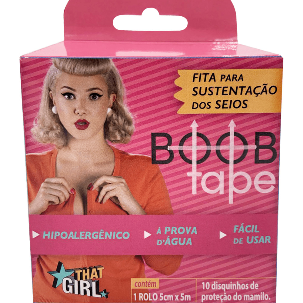 Fita Sustentação para Seios Boob Tape That Girl 5cm X 5m 1 Unidade e 10  Discos para Mamilo - Drogaria Araujo